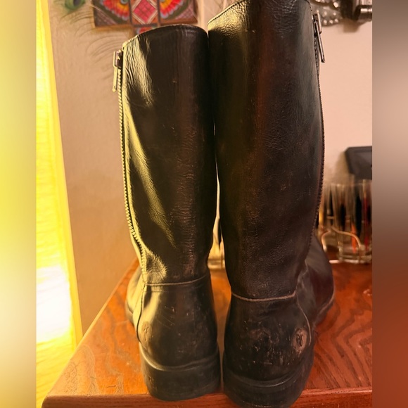 Frye Black Leather Square Toe Boots - Picture 4 of 10